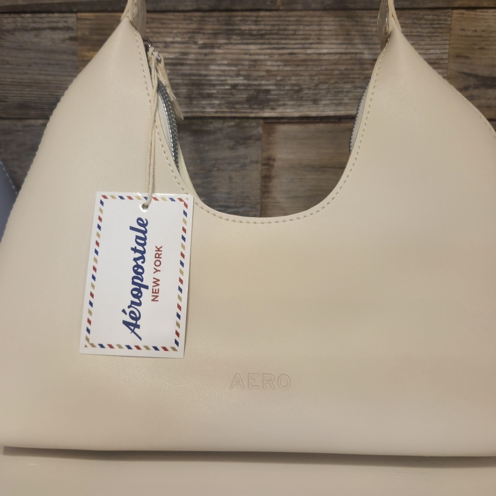 Aeropostale Bone Hobo Shoulder Bag Modern Minimalist Design - Picture 3 of 3